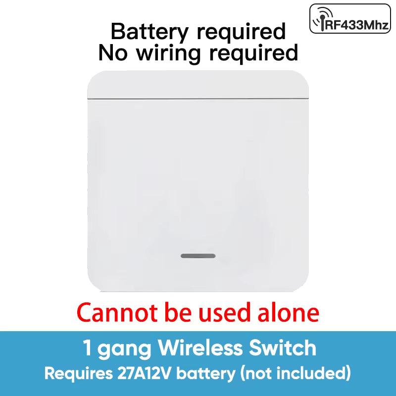 RF433 Relay Receiver,Wireless Light Switch 433Mhz Mini Remote Control,1/2/3Gang Wall Transmitter Switch, Led Lamp Fan Smart