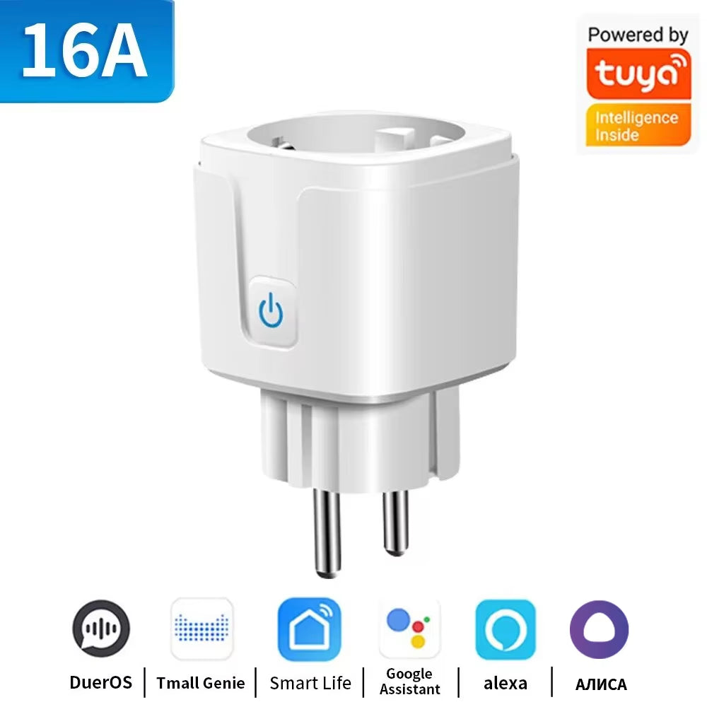 TUYA Smart Plug Wifi/Zigbee Socket EU 16A/20A with Power Monitor Timing Function Voice Control Works with Alexa Googlehome