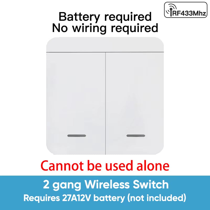 RF433 Relay Receiver,Wireless Light Switch 433Mhz Mini Remote Control,1/2/3Gang Wall Transmitter Switch, Led Lamp Fan Smart