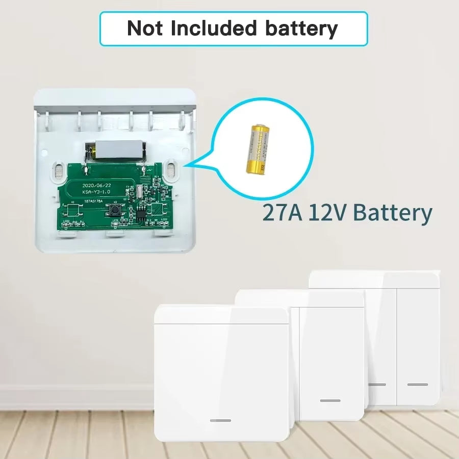 RF433 Relay Receiver,Wireless Light Switch 433Mhz Mini Remote Control,1/2/3Gang Wall Transmitter Switch, Led Lamp Fan Smart